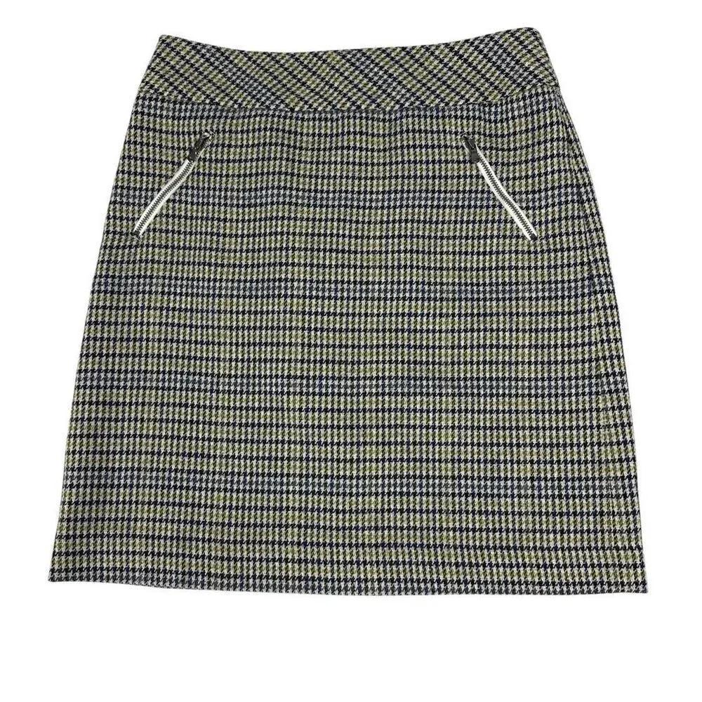 Talbots Women's size 6 Wool Blend Plaid Skirt Pockets